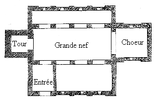 Plan de l'eglise du XIIe siecle